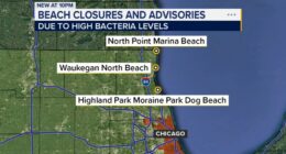 Several Chicago-area beaches along Lake Michigan, inland closed, under advisory due to high E. coli levels, health officials say
