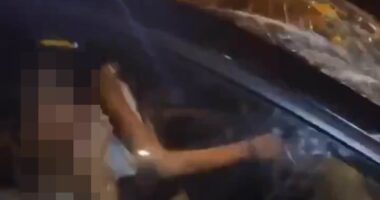Sex assault horror across Paris after PSG Champions League win: Shocking footage shows huge mob surround terrified women's car and smash window as other victims describe sexual violence
