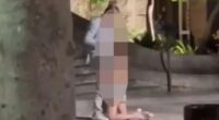 Shock moment two brazen tourists are caught in disrespectful sex act outside church at Brit hols hotspot