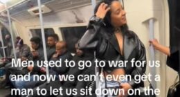 Another TikTok content creator, who goes by the handle catlouise mx, shared a video of her and her friends standing on the Tube because most of the seats were filled with men