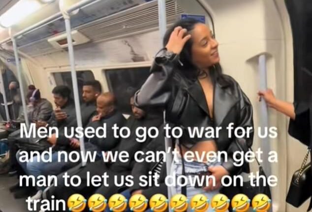 Another TikTok content creator, who goes by the handle catlouise mx, shared a video of her and her friends standing on the Tube because most of the seats were filled with men