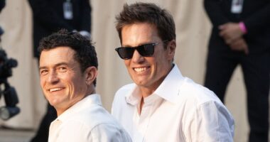 Skinny Leonardo DiCaprio, suave Tom Brady and newly-single Orlando Bloom lead stylish male guests at Jeff Bezos' wedding