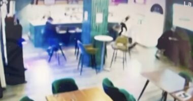 Terrifying moment gangster is chased through his Costa del Sol pub and shot dead by hitman who had killed his criminal associate seconds earlier
