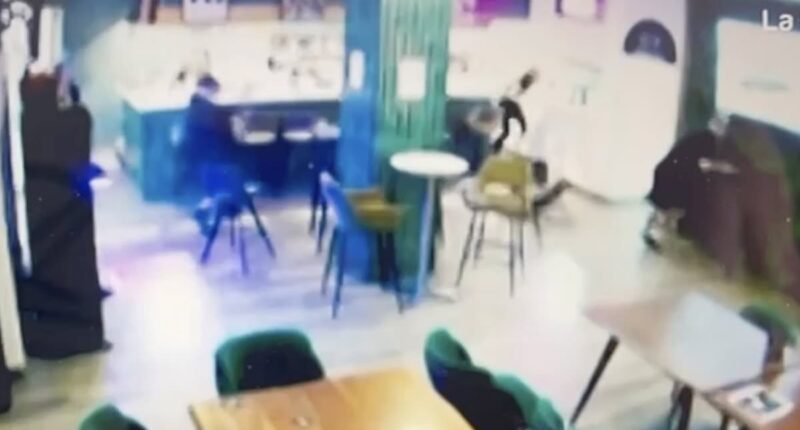 Terrifying moment gangster is chased through his Costa del Sol pub and shot dead by hitman who had killed his criminal associate seconds earlier