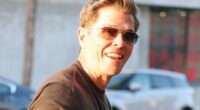 The cat that got the cream! Patrick Whitesell beams as he meets up with some pals and continues to enjoy his happy life with stunning wife Pia - as his ex Lauren Sanchez marries Jeff Bezos in Venice