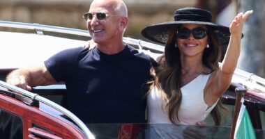The party's finally over! Newlyweds Jeff Bezos and Lauren Sanchez depart their Venice hotel as they wave goodbye to A-list guests after three-day wedding extravaganza