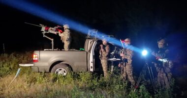 The pastry chef, lawyer and fast food boss shooting down Putin's drones with a WWI-era machine gun mounted on a truck from Leeds