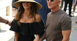 The smile that says Just Married as Lauren Sanchez and Jeff Bezos step out for first time since their amazing Venice wedding - and she's already ditched her new $10million 35-carat diamond ring