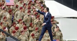 U.S Secretary of Defense Pete Hegseth speaks at Fort Bragg, N.C., Tuesday, June 10, 2025. (AP Photo/Karl DeBlaker)