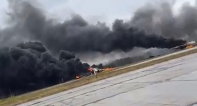 Ukraine ‘strikes Russian airfields destroying nuke bombers’ in huge drone blitz as footage shows aircraft up in flames