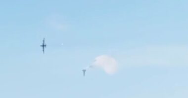 Watch moment Russian fighter jet crashes after WING fell off during air raid mission on Ukraine