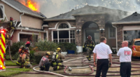 ‘Explosion’ rocks Sanford neighborhood as home bursts into flames