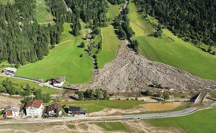 Dozens evacuated from Austrian village after mudslide covers parts of Alpine valley