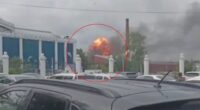 Dramatic moment Russians run for their lives from fireballs as Ukrainian kamikaze drone wave blitzes Putin’s ‘gun city’