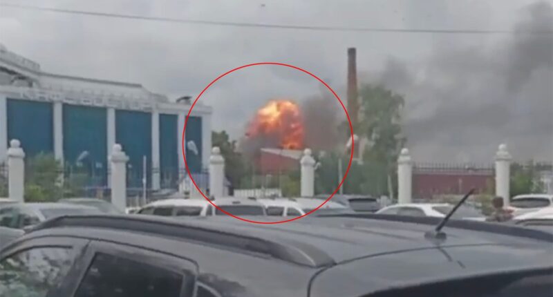 Dramatic moment Russians run for their lives from fireballs as Ukrainian kamikaze drone wave blitzes Putin’s ‘gun city’